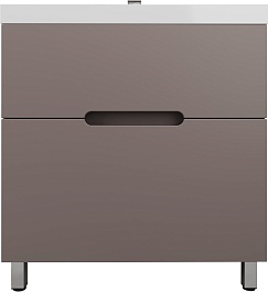 Style Line Тумба с раковиной Матис 80 тауп темный – фотография-1